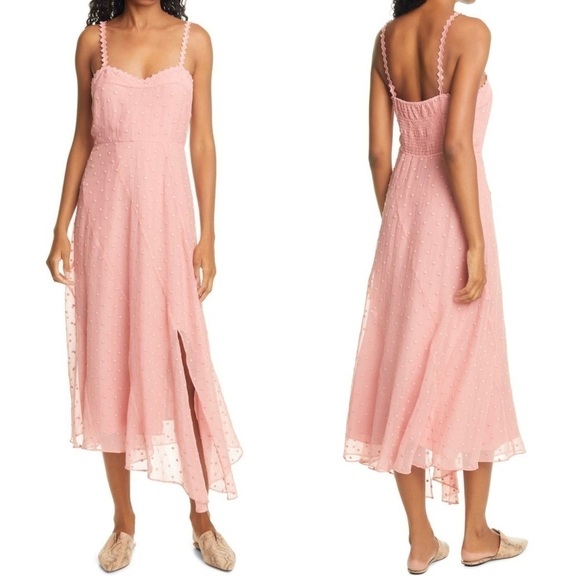 REBECCA TAYLOR Dot Embroidered Crinkle Chiffon Maxi Sundress - Picture 4 of 15